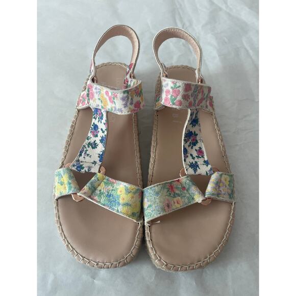 Love Shack Fancy Manebi Floral Open Toe Summer Sandal Size 38 Size 8 US - Picture 5 of 11